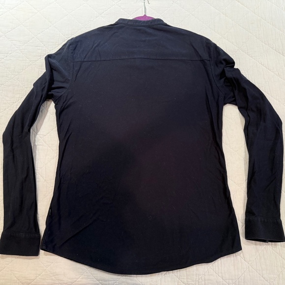 Hugo Boss Navy Blue Slim Fit Mercerized Henley 3-Button Shirt Cotton - Medium M - Picture 11 of 12